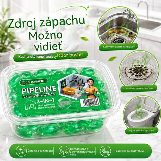 2 balenia (100 tabliet) za 22 eur. Vo vode rozpustné kapsuly na elimináciu zápachu z odtokov – dokonalé riešenie na zamedzenie šírenia zápachu v kúpeľniach a kuchyniach.