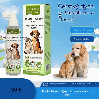 🐶【2 položky za 24 eur】🐱Sprej na ústnu hygienu pre domáce zvieratá dokáže osviežiť dych a odstrániť žltnutie a zubný kameň zo zubov.