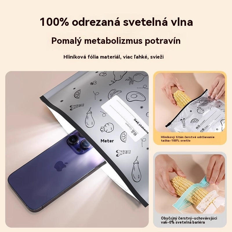 🥩【🔥【10 malých + 10 stredných + 10 veľkých】30 tašiek za 20 eur】Vrecko z hliníkovej fólie potravinárskej kvality so zipsom na zachovanie čerstvosti, vhodné do domácej chladničky