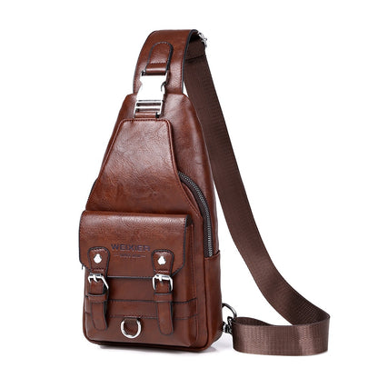 Nuevo bolso cruzado de cuero auténtico para hombre