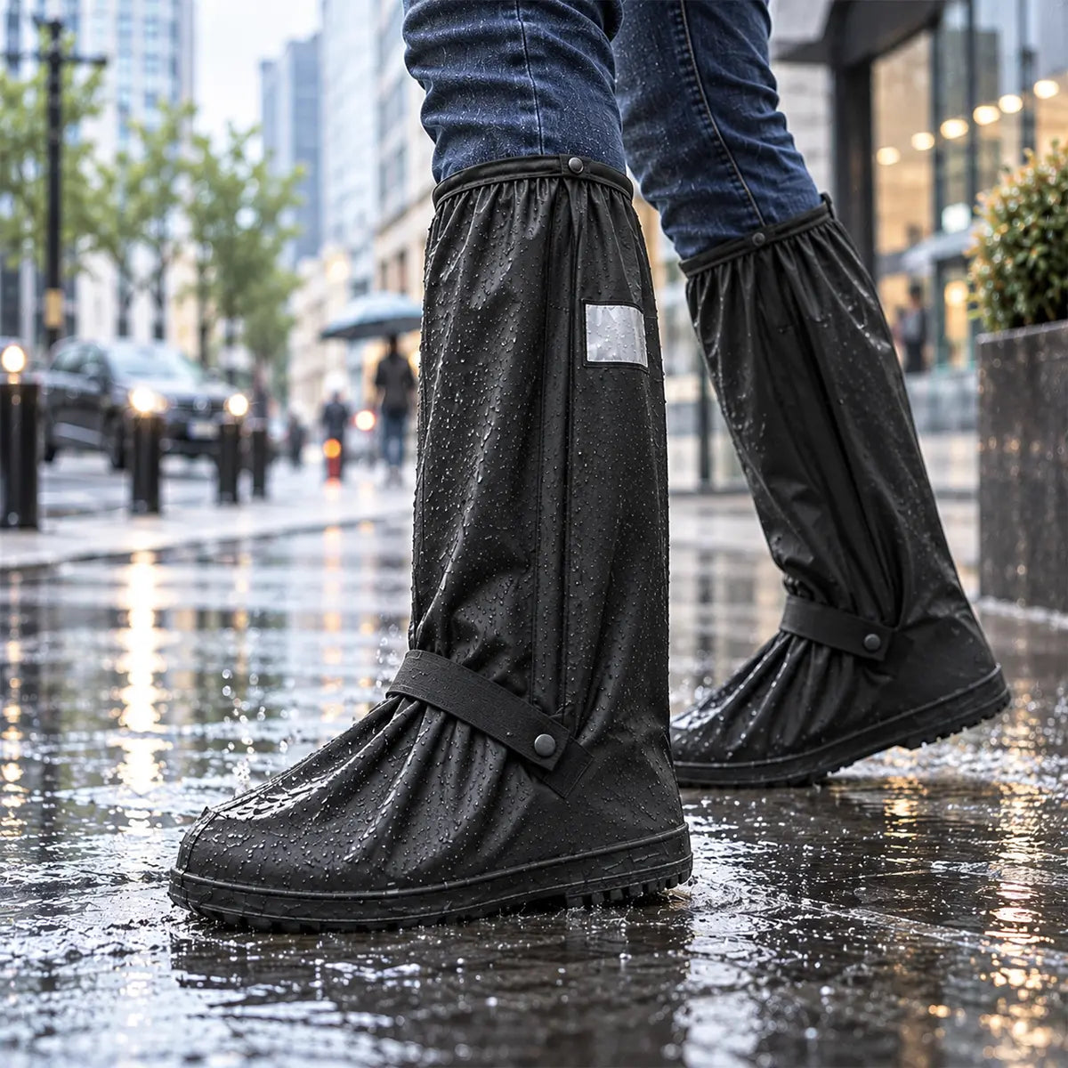 【1 par】¡Evita que tus zapatillas se empapen! Cubrezapatos impermeables de alta resistencia: antideslizantes y plegables para llevar en el bolso 🌧️