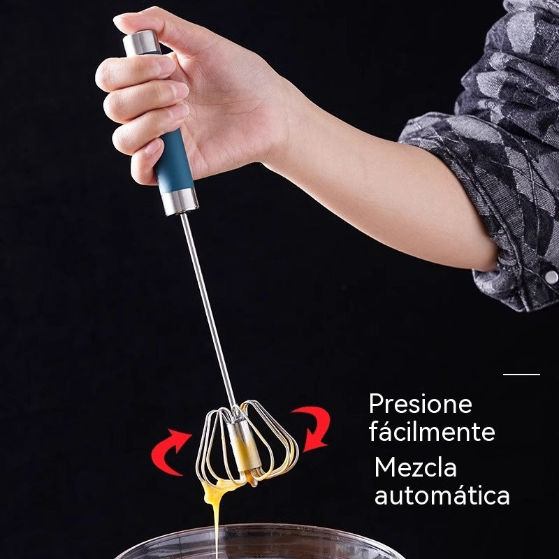 2 artículos 24€--Batidor de huevos semiautomático de acero inoxidable