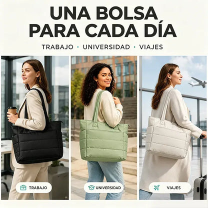Bolso de hombro multicompartimento de gran capacidad