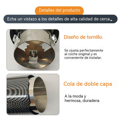 🚗🚗Tubo de escape con LED de fibra de carbono.