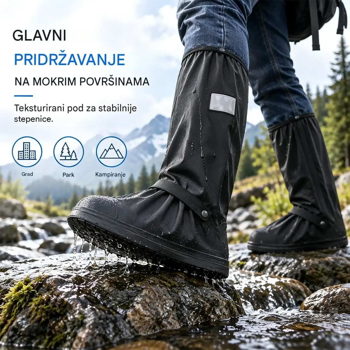 【1 par】Spriječite smočenje tenisica! Izdržljive vodootporne navlake za obuću: neklizajuće i sklopive – lako ih nosite u torbi 🌧️