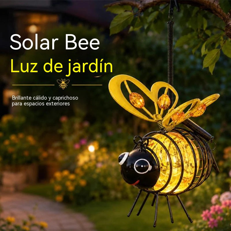🐝 Lámpara colgante solar para jardín con forma de abeja