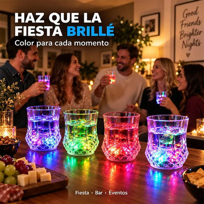 ✨💎Juego de vasos de cristal con luz LED activada por líquido🥂