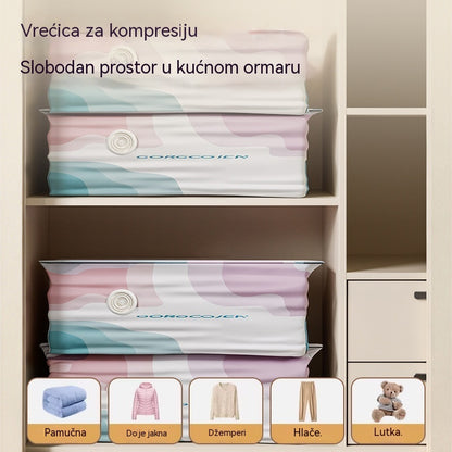 🧳  💨 Velika, stlačiva vakuumska vrećica za pohranu: nije potrebna pumpa, nepropusna je i idealna za uštedu prostora u koferima i kod kuće ✈️