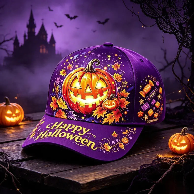 🎁🎁Gorra de béisbol con diseño de calabaza de Halloween