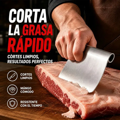 🥩 Raspador de carne ergonómico y curvo para eliminar grasa y fascia.