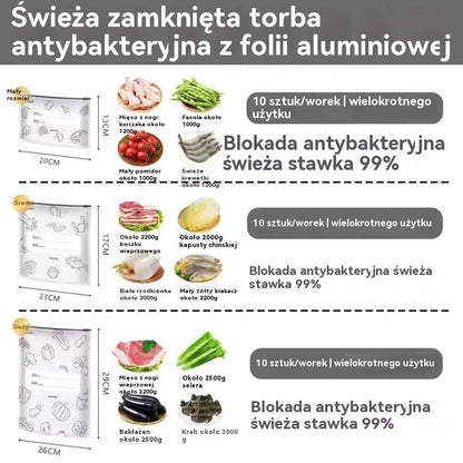 Aluminiowa torba spożywcza z zamknięciem strunowym