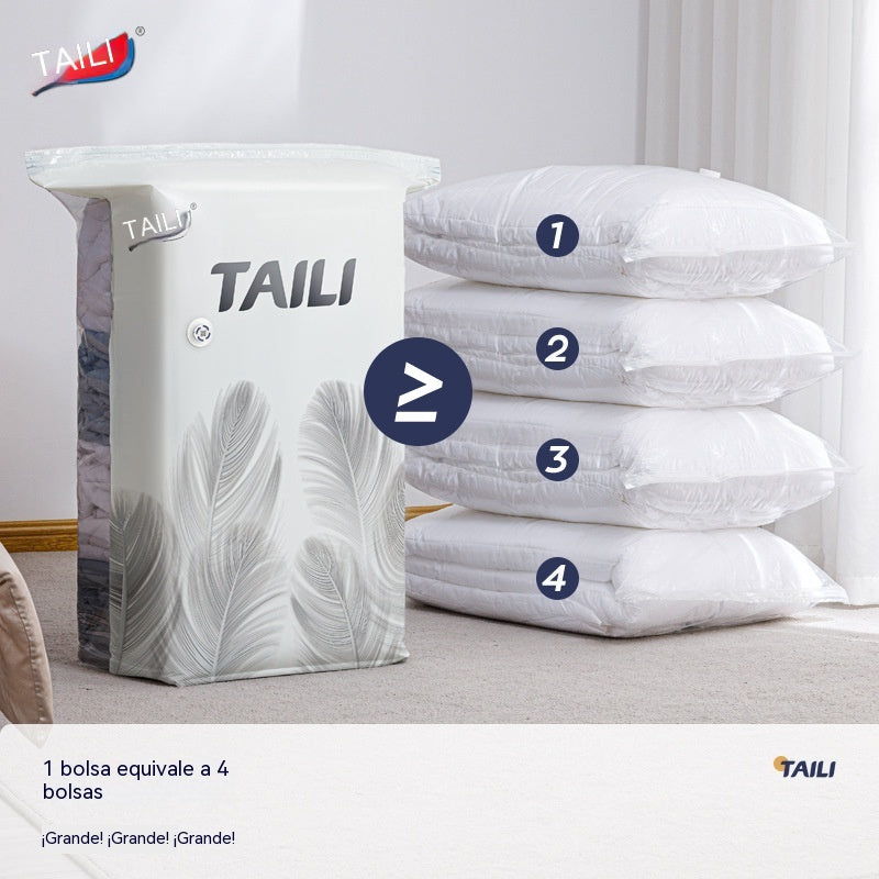 🧳【56*80 cm】【Set od 5 dijelova】💨 Vakuumske vrećice za pohranu velikog kapaciteta koje se mogu stisnuti: Nije potrebna zračna pumpa, nepropusne su, idealne za uštedu prostora u koferu i domu ✈️