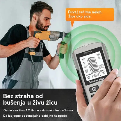 🔍Višenamjenski detektor metala, drva i kabela; sigurno i precizno locira skrivene cijevi i kabele.