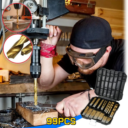 🔥✨🔥✨【1 juego de 99 piezas】 31 euros】Juego de brocas recubiertas de titanio