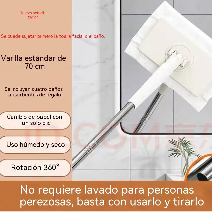 💥 ¡Último día! 50 % de descuento 💥 Mopa desechable para polvo; incluye 4 almohadillas reutilizables.