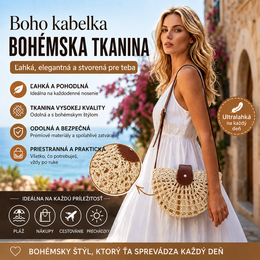 👜 ČASO OBMEDZENÁ ZĽAVA 50%! ✨ Tkaná crossbody kabelka – boho štýl, ručne tkaná, nastaviteľná, ľahká ✨