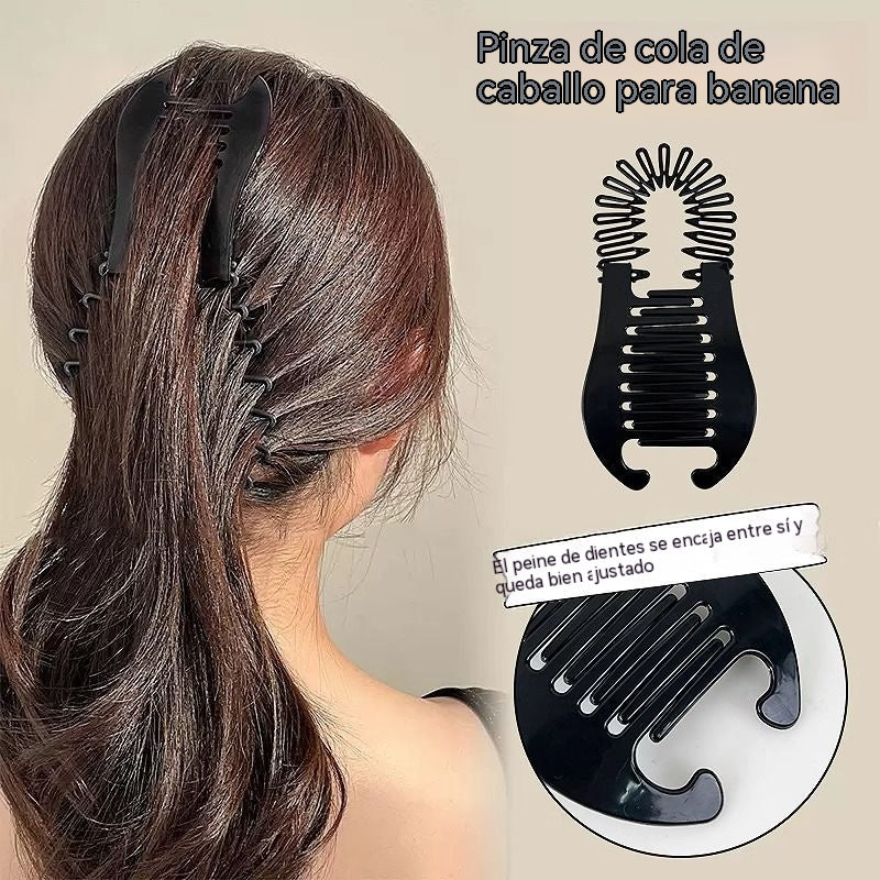 [¡Compra 2 y llévate 2 gratis!] 4 piezas por solo 20 euros 🌸🌸 Pinzas para el cabello flexibles con forma de plátano que se pueden sujetar fácilmente