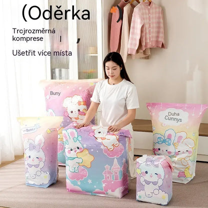 🧳【5dílná sada】💨 Velký vakuový úložný pytel s možností stlačení: není potřeba pumpa, je vzduchotěsný a ideální pro úsporu místa v kufru i doma ✈️