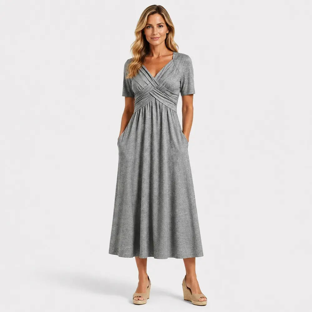 💟【50% popusta】【Veličine S-3XL】Jednobojna midi ležerna haljina