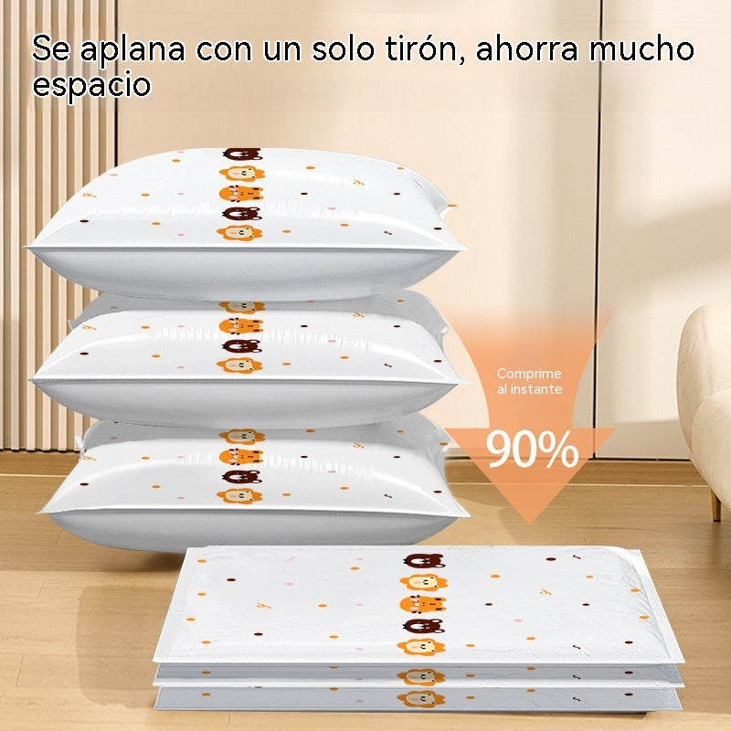 🧳【Juego de 5 piezas】💨 Bolsa de almacenamiento al vacío grande y compresible: no requiere bomba, es a prueba de fugas e ideal para ahorrar espacio en maletas y en casa ✈️