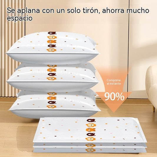 🧳【Juego de 5 piezas】💨 Bolsa de almacenamiento al vacío grande y compresible: no requiere bomba, es a prueba de fugas e ideal para ahorrar espacio en maletas y en casa ✈️
