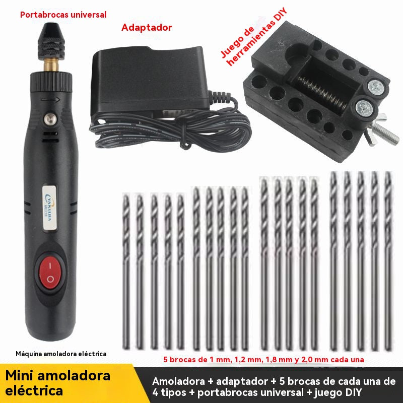 Amoladora eléctrica portátil multifuncional pequeña, adecuada para tallar y pulir.