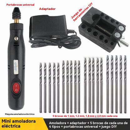 Amoladora eléctrica portátil multifuncional pequeña, adecuada para tallar y pulir.