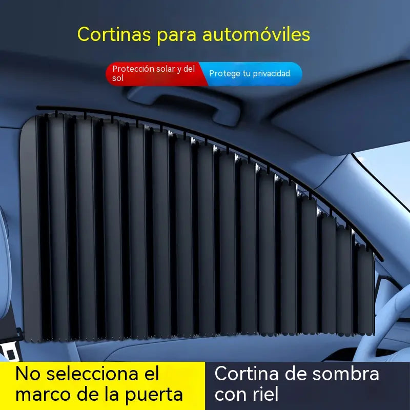 [Juego de 4 piezas] Cortina parasol con riel deslizante para ventanilla de coche y aislamiento térmico
