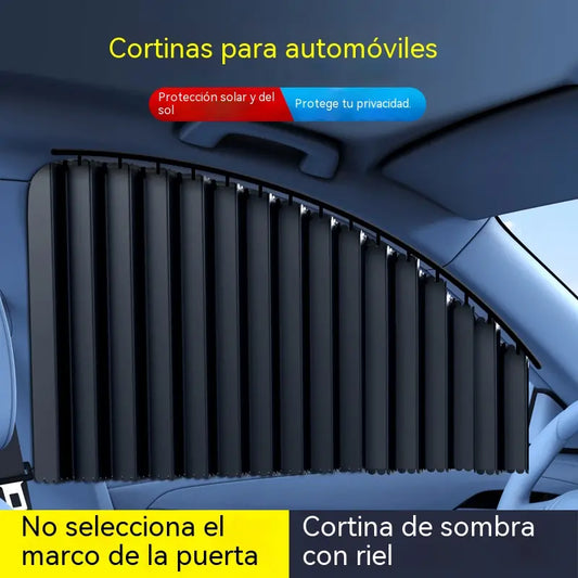 [Juego de 4 piezas] Cortina parasol con riel deslizante para ventanilla de coche y aislamiento térmico
