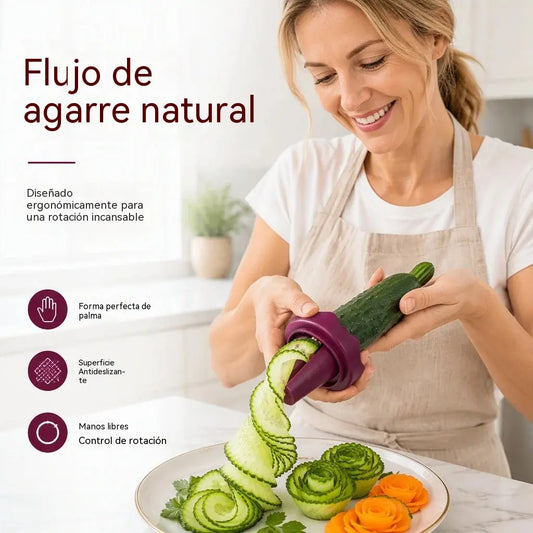 🥕✨ Cortador y rizador manual de verduras en espiral con función para tallar rosas: ¡Transforma zanahorias en rosas dignas de un restaurante en 60 segundos! 🌹🍽️