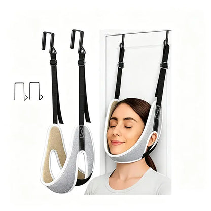 Dispositivo de tracción cervical para colgar en la puerta para aliviar el dolor de cuello.