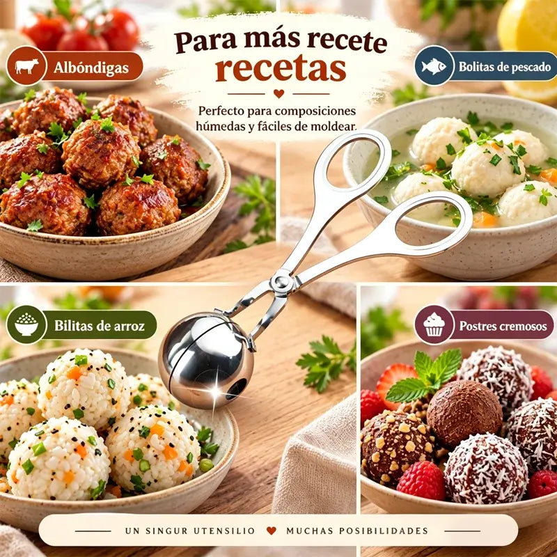 2 piezas 25€ 🍝 Forma albóndigas sin ensuciarte las manos: Pinzas de acero inoxidable para albóndigas | Acero 304 de grado alimentario, antiadherentes