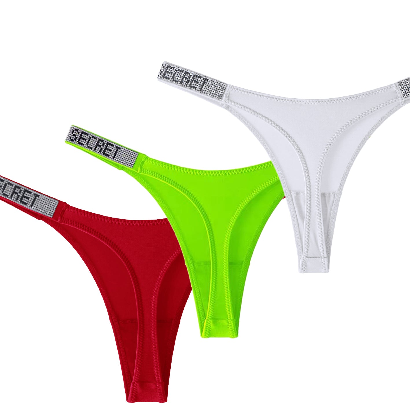 3 részes szett – Szexi, csillogó strasszköves tanga