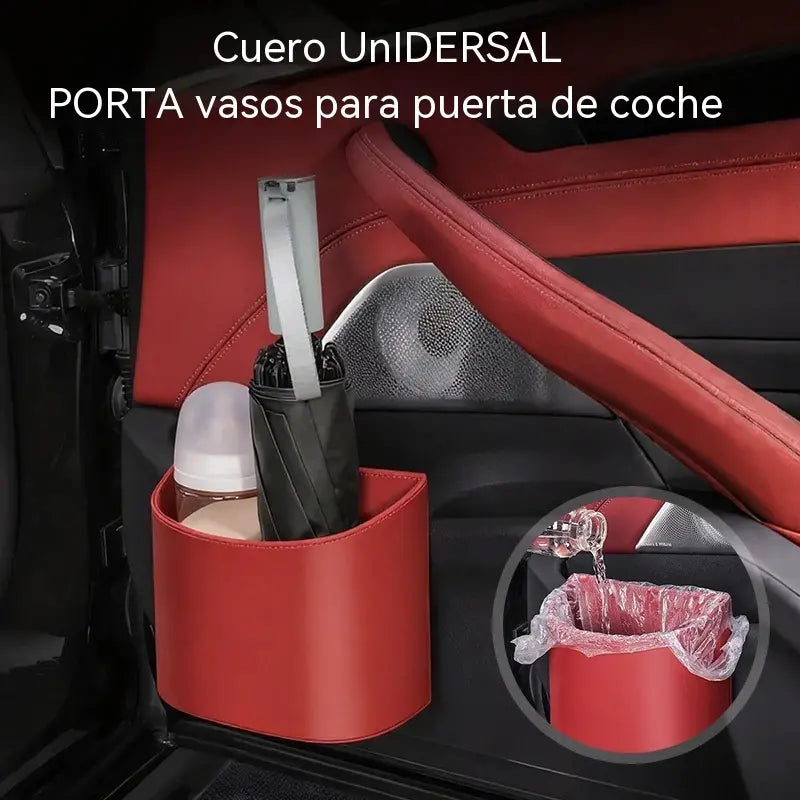 🥳¡Producto estrella de 2026! 🚗🧺 ¡50% de descuento! Portavasos de cuero genuino para puertas de coche 🛡️✨