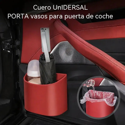 🥳¡Producto estrella de 2026! 🚗🧺 ¡50% de descuento! Portavasos de cuero genuino para puertas de coche 🛡️✨