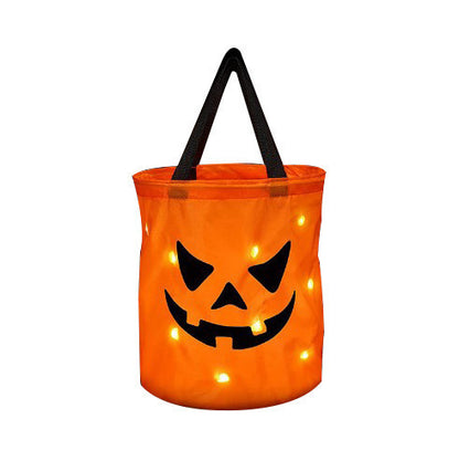 🎃Bolsa de dulces de calabaza que brilla en la oscuridad para Halloween — Luz LED