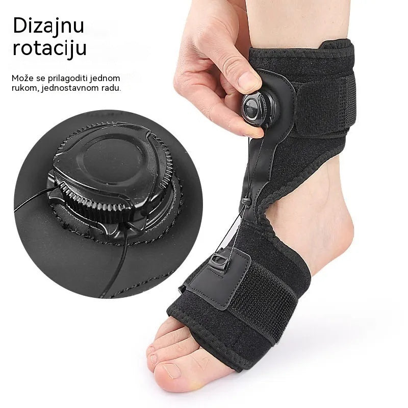 【2 kom】Medicinski ortoz za spušteno stopalo i plantarni fasciitis, s rotacijskim gumbom za podešavanje i aluminijskim osloncem, za dnevnu i noćnu upotrebu