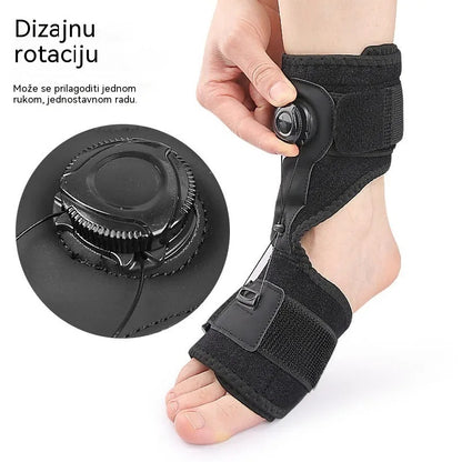 【2 kom】Medicinski ortoz za spušteno stopalo i plantarni fasciitis, s rotacijskim gumbom za podešavanje i aluminijskim osloncem, za dnevnu i noćnu upotrebu