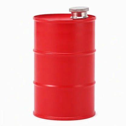 Petaca portátil de acero inoxidable 304 con forma de bidón para acampar al aire libre.