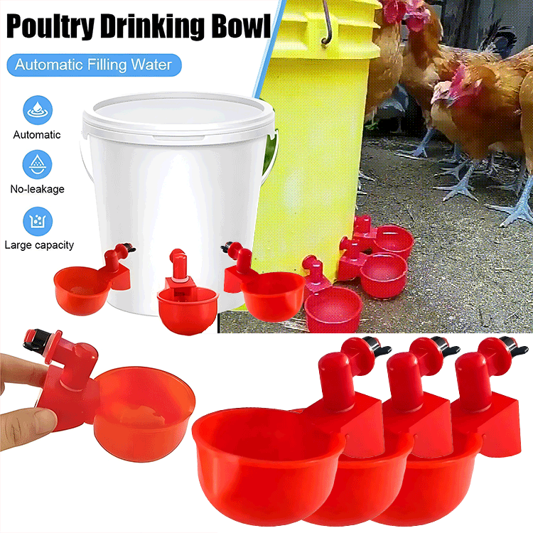 🐔【10 piezas】Bol de agua automático para aves de corral, sin necesidad de alimentación manual
