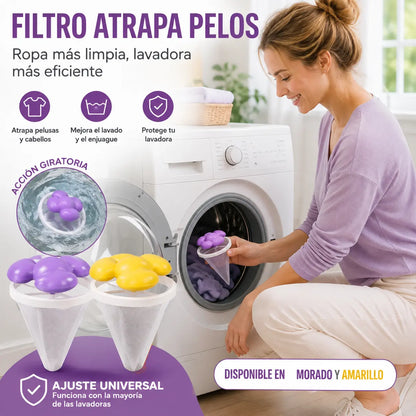 🌀6 piezas 25€✨ Filtro Flotante para Lavadora – Atrapa Pelusas, Cabellos y Pelos de Mascota en Cada Lavado 🧺