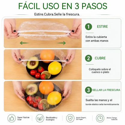 🛡️ 200 pieces of food-grade PE plastic wrap 🍽️ Suitable for bowls, plates and containers of various sizes