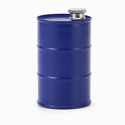 Petaca portátil de acero inoxidable 304 con forma de bidón para acampar al aire libre.