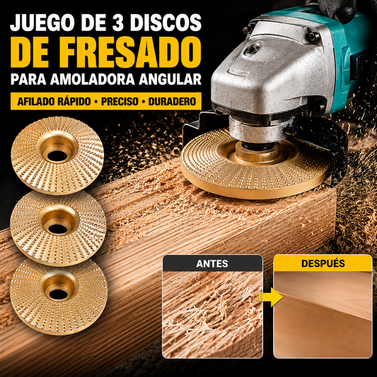 ⚙️🧰【1 juego【3 piezas】--- 24€】 Disco multifuncional para dar forma a la lijadora angular para madera