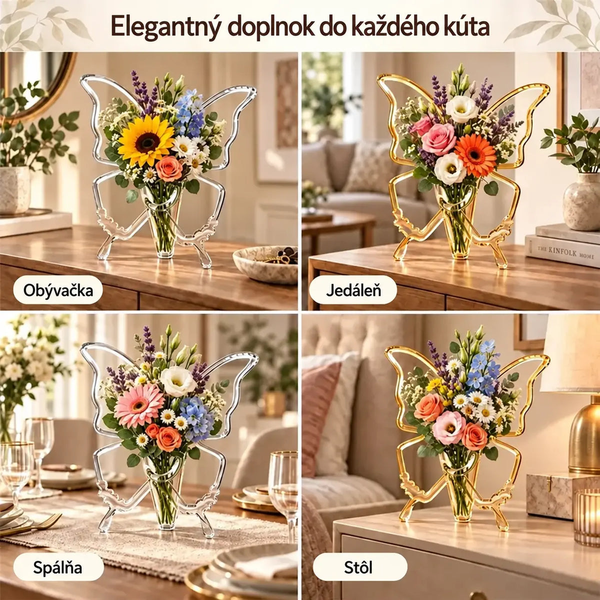 🦋 Dekoratívna váza v tvare motýľa — elegantný doplnok pre kvety aj interiér.
