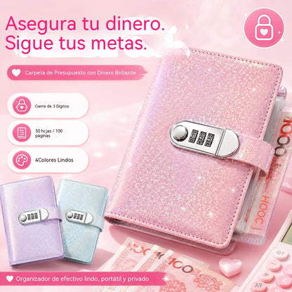 ✨ Carpeta de ahorros SparkleLock 💖 Cartera para ahorrar dinero