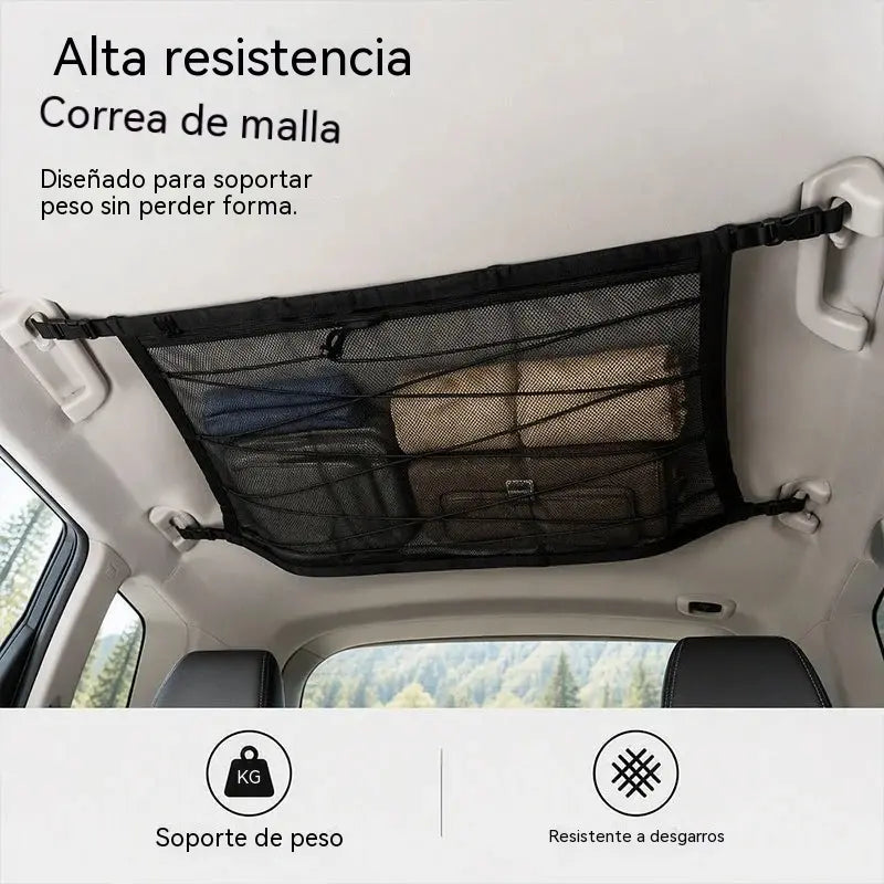 😆Bolsa de almacenamiento para el techo del coche con hebilla ajustable.
