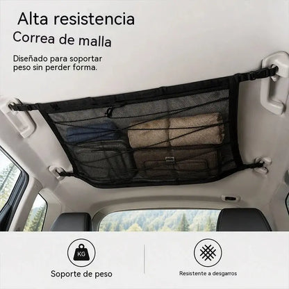 😆Bolsa de almacenamiento para el techo del coche con hebilla ajustable.