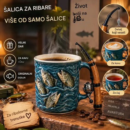 🎣☕ Nova šalica s ribarskom tematikom – Kreativna šalica od smole dizajnirana posebno za ljubitelje ribolova.