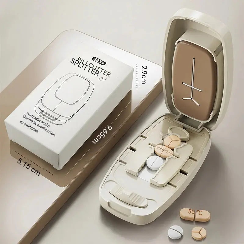 💊 Cortador de pastillas portátil con caja de almacenamiento